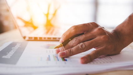 workplace of a business man, laptop, technology