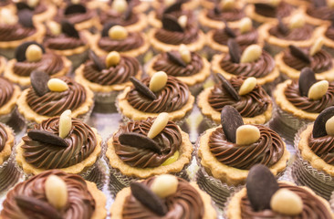 pastries with chocolate and almonds