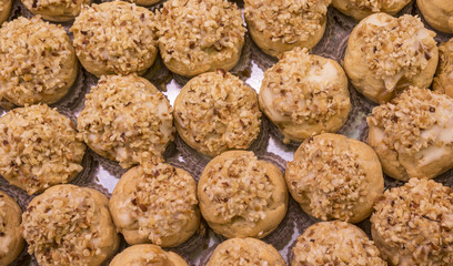 pastries, bignè with cream
