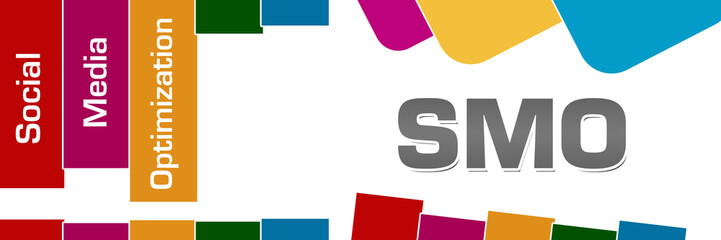 SMO - Social Media Optimization Colorful Stripes Rounded Squares  - obrazy, fototapety, plakaty