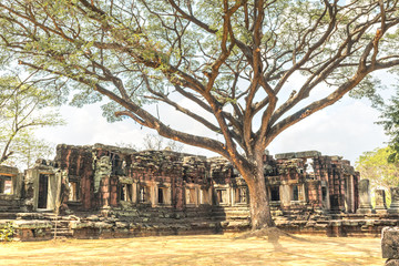 Fototapeta na wymiar khmer empire ruins in thailand.