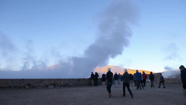 Geysers at high altitude in the Atacama desert