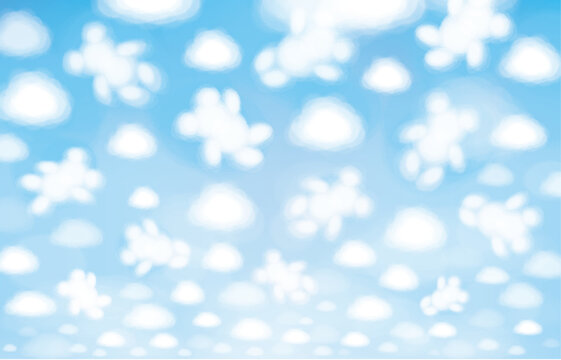 Vector  white clouds bears  shapes,  cute background.