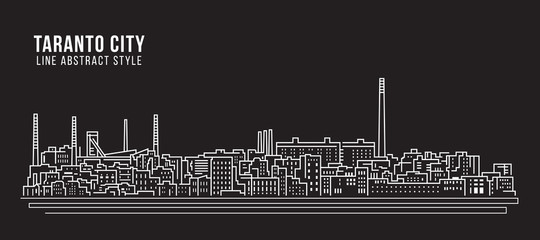 Cityscape Building Line art Vector Illustration design - Taranto city