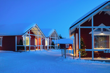 Santa Claus Holiday Village Houses building of Lapland