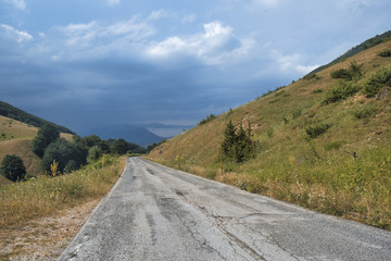 Mountain road in Abruzzi at summer