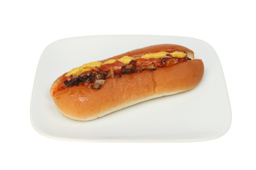 Hot dog on a plate
