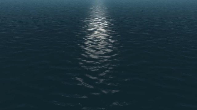Water Flux At Night In Ocean. Computer generated image to use for backgrounds, transition and texture