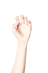 hand holding something like a bottle or can