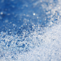 Obraz premium Close up of blue ice background