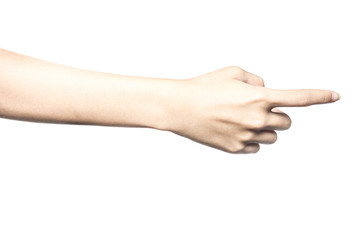 Hand touching or pointing to something