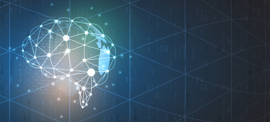 Artificial intelligence. Technology web background. Virtual concept