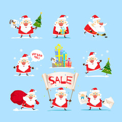 Santa Claus collection. Christmas sales. Vector, illustration