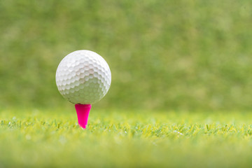 Shot of golf ball with golf club