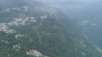 Naklejka na ściany i meble Inde Sikkim Gangtok vue du ciel