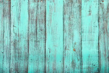 Fototapeta na wymiar Blue color, grunge old scratched wood board textured background