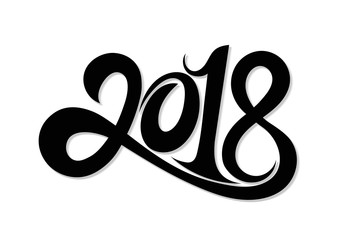 Happy new year 2018 Text Design Vector illustration
