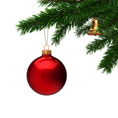 3d Rendering branch of the New Year fir tree