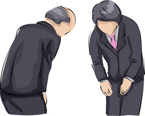 Fototapeta premium Japanese Businessmen Bow