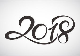 Happy new year 2018 Text Design Vector illustration