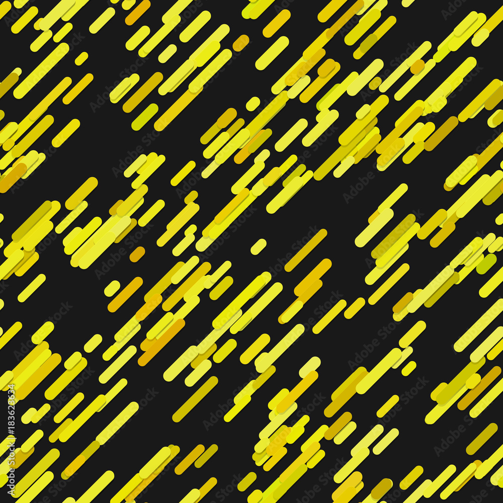 Poster seamless chaotic rounded diagonal stripe pattern background - vector illustration from yellow lines 
