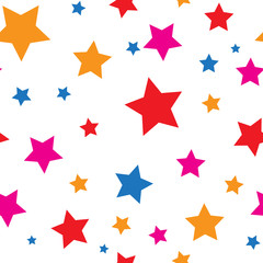 Star seamless pattern. Modern colorful background. Chaotic elements. Abstract geometric shape texture. Effect of sky. Design template for wallpaper,wrapping, textile. Vector Illustration
