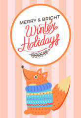 Merry Christmas and Bright Winter Holidays Fox