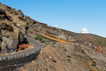 Road to the Roque de los Muchachos observatory on the island of La Palma.