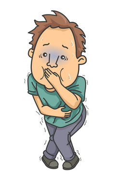 sick man holding mouth stomach ache clip art preview