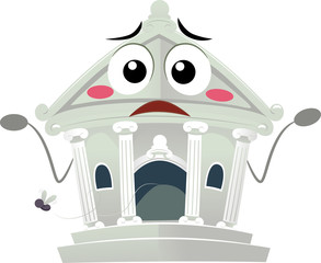 Bank Bankrupt Mascot Illustration