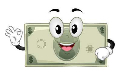 Money Bill Mascot Okay Illustration