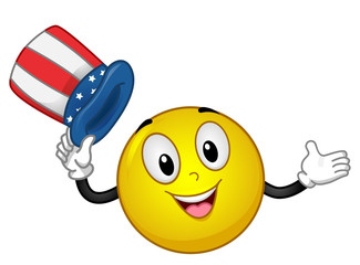 Mascot Smiley American Hat Illustration