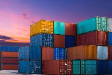 Fototapeta premium Industrial Container yard for Logistic Import Export business