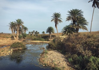 River flowing through the dry arid landscape of Boa Vista, Cape Verde