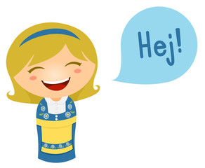 Kid Girl Costume Swedish Speech