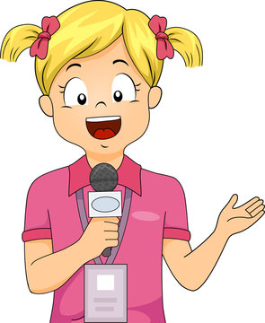 recommend clip art: Kid Girl Reporter Microphone