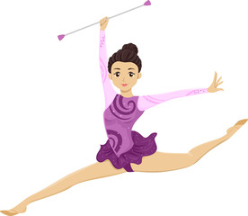 Teen Girl Baton Twirling Exhibition