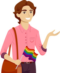 Teen Guy Gay Explain Illustration