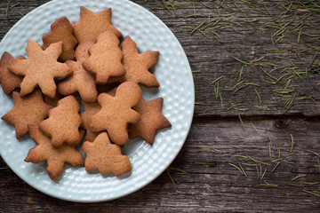 Christmas cookies and a mug of tea