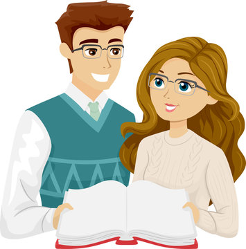 couple reading book together clip art preview