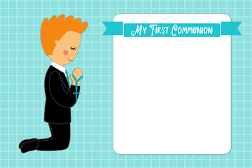Cute First Communion card for boys