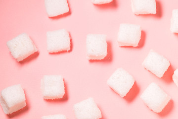 Heap of Marshmallow candy on pink