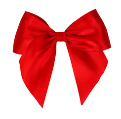 Realistic isolated red ribbon