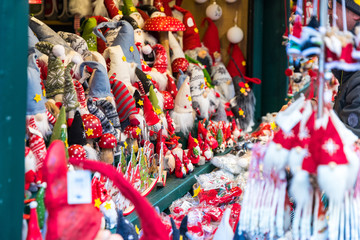 Christmas decorations in a stall at market in Innsbruck