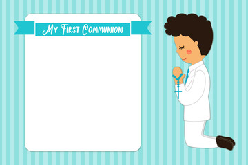 Cute First Communion card for boys