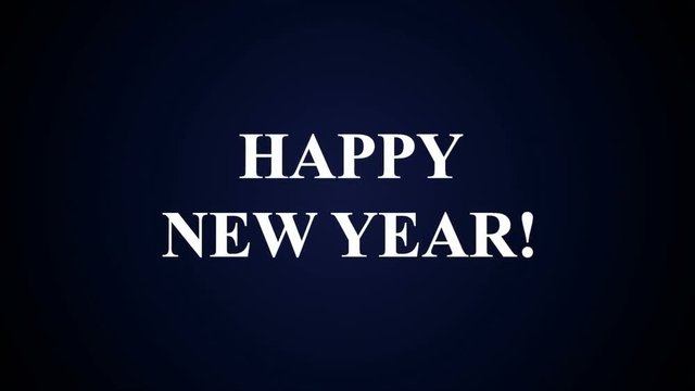 Happy new year text banner. Happy new year intro outro animation