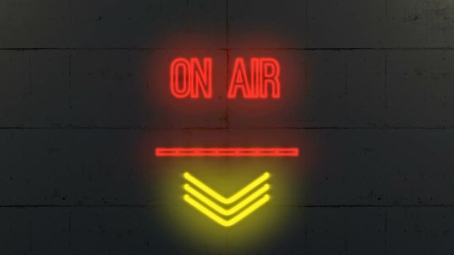 On air text banner. On air intro outro animation