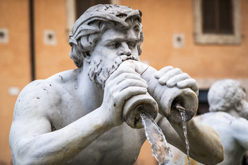 Fontana del Moro in Piazza Navona, Rome. Italy