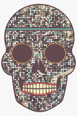 images of the human skull. brush strokes. Mexican traditions