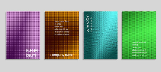 Obraz na płótnie Canvas Minimalistic abstract vector halftone covers design. Future geometric template. Vector templates for placards, banners, flyers, presentations and reports